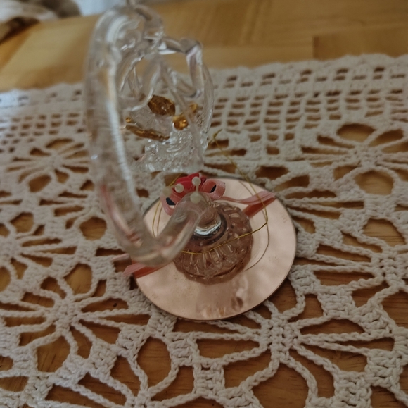 Hand Blown Glass Bird in a Birdcage - Picture 2 of 3